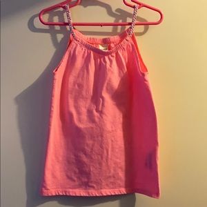 Girls pink cami with braided straps